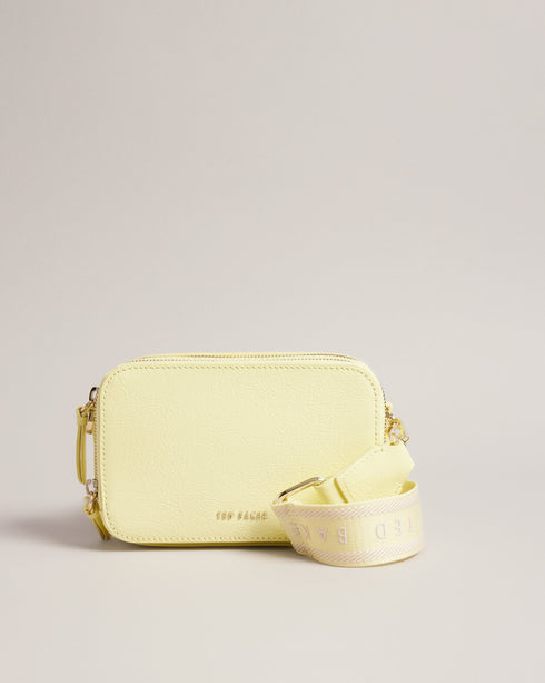 STUNNIE-Bags-It's all in the details: Camera bag Top grain leather Two zip compartments Adjustable and removable webbing strap Logo hardware Slip pocket Dimensions: 17cm x 11 cm x 5cm- Ted Baker Romania